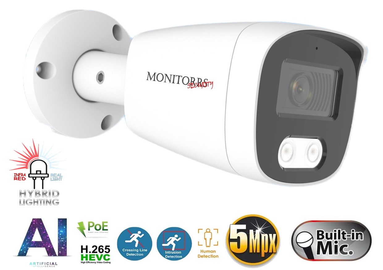 Monitorrs Security AI hybrid Light IP 2 kamerový set 5 Mpix WTube (6143K2)